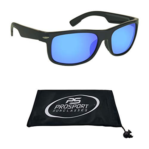 Image of proSPORT Polarized Float Sunglass Flashed Blue Mirror Lens Black Frame for Fishing, Boating. Waterski, Jetski and Water Activities.