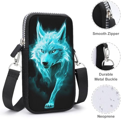 Neoprene Phone Holder with Smooth Zipper, Mini Crossbody Pack for Gym Running, Phone Pouch for Travel4