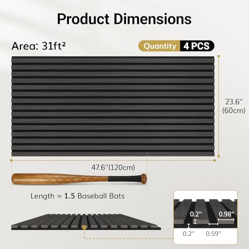 Image of TONOR Wood Wall Panels for Interior Wall Decor-4 Pack 47.2 inch x 23.6 inch