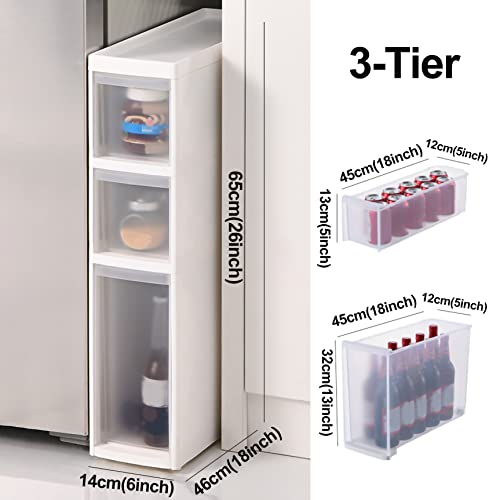 Boite rangement plastique bureau et armoire étroite à tiroirs - 3
