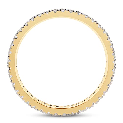 SAVEARTH DIAMONDS 1/2 cttw Lab Created Moissanite Diamond Full Eternity Stackable Wedding Band Ring In 14k Gold Over Sterling Silver Jewelry For Women (VVS1 Clarity, 0.50 Cttw)4