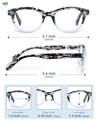 Image of JOLISU Reading Glasses for Women, 5 Pack Blue Light Blocking Readers, Trendy Eyeglasses with Spring Hinge
