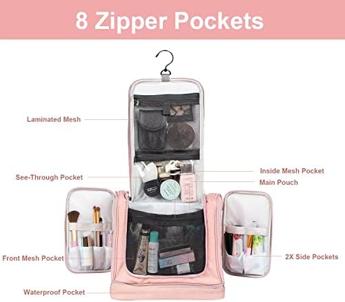 Muama Toiletry Bag for Women with Hanging Hook,Water-resistant makeup bag organizer cosmetic bag travel toiletry bag for Accessories, Shampoo, Full Sized Container, Toiletries 2 Muama Toiletry Bag for Women with Hanging Hook,Water-resistant makeup bag organizer cosmetic bag travel toiletry bag for Accessories, Shampoo, Full Sized Container, Toiletries