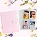 A5 Kpop Photocard Binder, 6 Ring Binder Album with 200 Card Slots, PU Leather Binder Cover with Magnetic Buckle Closure for Organizing Trading Cards - Pink