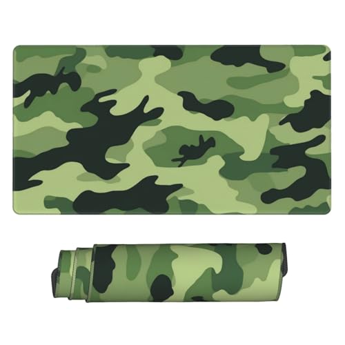 Tapis de souris de jeu extra large long 74x40 cm vert camouflage PC laptop
