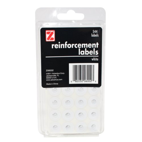 Advantus Self Adhesive Reinforcement Labels, 544 Labels, White (Z06002) #TOP17