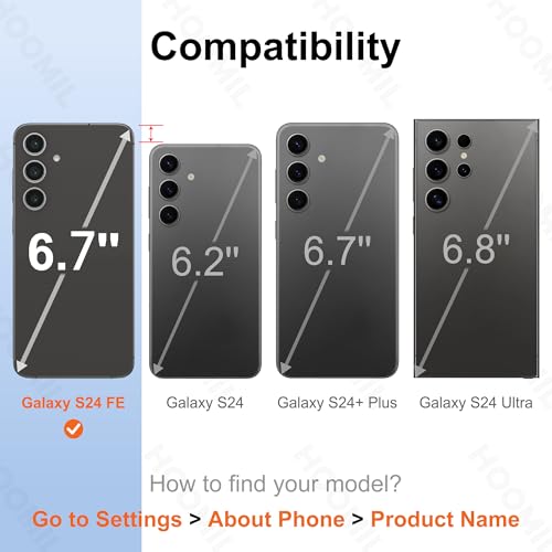 Image of HOOMIL Case for Samsung Galaxy S24 FE, Anti-Yellowing, Clear