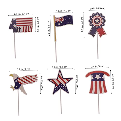 PRETYZOOM 48 Pçs Cupcake Patriótico Escolhe Decorações De Bolo Patrióticas Topos De Bolo Patrióticos