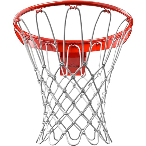 Spalding Regulation Size 18" Steel Basketball Rim with Net Included | Choose from Fixed or Breakaway | Replacement Rim for Indoor or Outdoor Hoop