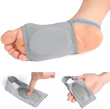 دعامة قوس القدم من فيدروكس، أربطة ضاغطة مضادة للانزلاق لتخفيف التهاب اللفافة الأخمصية مع وسادات جل لدعم القدم للنساء ذات القوس العالي والقدم المسطحة وعلاج إجهاد الكعب ومشاكل القدم