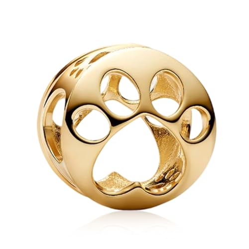 Image of S925 Sterling Silver Gold Plated Romantic Charms, Gifts for Mom Girlfriend Family on Valentine's Day Birthday Christmas Anniversary, Bracelet Necklace Bead Charm