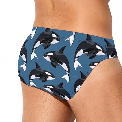 Orca Killer Whales Mens Swim Briefs Quick Dry Swimming Trunks Training Swimsuit Low Rise Swimwear3
