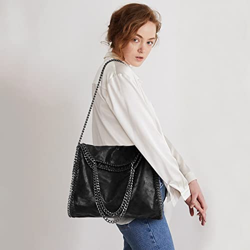 Uhiw Tote Bag For Women Large Crossbody Bags Pu Leather Women's Purses And Handbags Ladies Shoulder Commuter Bag (Black) #TOP5