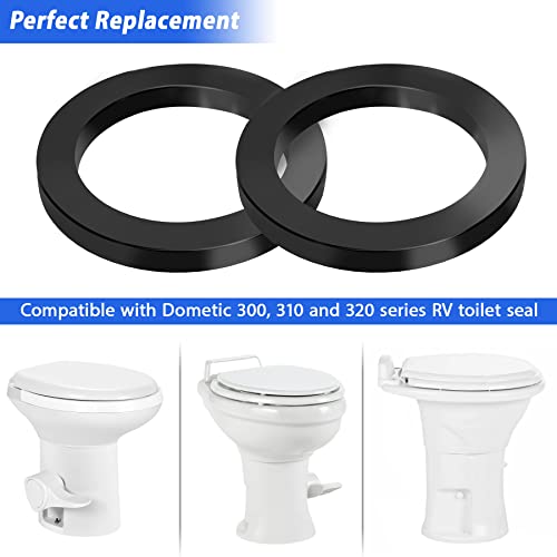 Image of 2 Pack RV Toilet Seal Replacement for Dometic 300 /310 /320 Toilet, RV Toilet Gasket Parts Flange Seal Kit