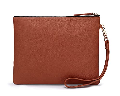 Image of DORIS&JACKY Lambskin Leather Wristlet Clutch Purse Women Large Phone Wallet