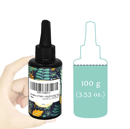 Miraclekoo Uv Resin Clear Hard, Ultraviolet Curing Epoxy Resin Transparent Fast Curing Uv Cure Glue Solar Cure Resin For Resin Mold,Jewelry Making,Casting & Coating,100G #TOP2