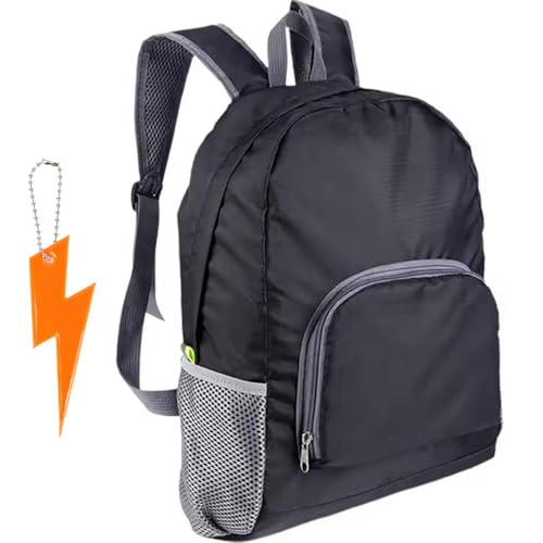 TMRBBesty Mochila Plegable Ultraligera, 30 x 12.5 x 42 cm (17L), Negro, Unisex, Senderismo, Camping, Viaje