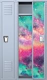 Vinyl Locker Wallpaper- 4 Pre-Cut Full Length Panels with 48 Adhesive Magnets: Colored Galaxy
