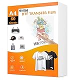 VENITOR Premium DTF Transfer Film, 60 Sheets A4(8.3" x 11.7") Double-Sided Matte Finish Direct to Fi