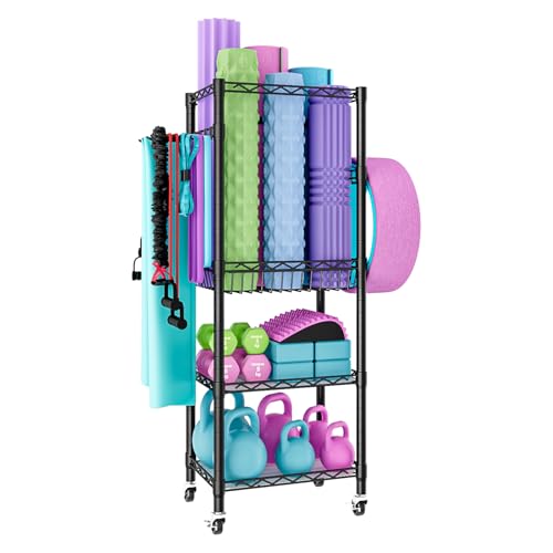 FTEYUET Hantelständer, Aufbewahrungsregal für Yogamatten, Hantelablage...