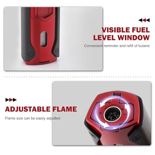 Encendedor de Llama Azul Triple Boquilla Metal Rojo miniatura 3