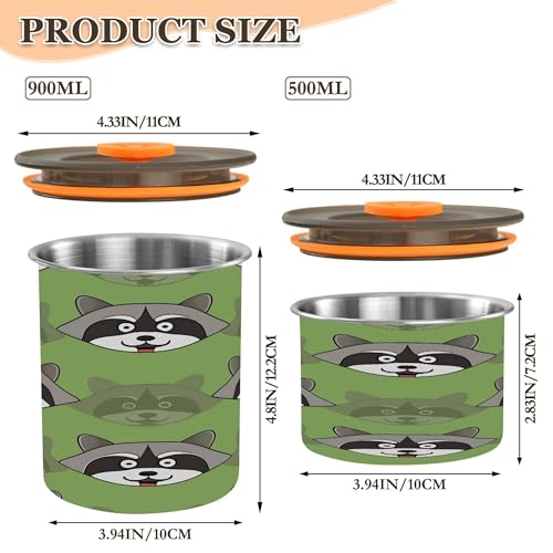 Envase de café hermético Kigai Raccoon 17 oz acero inoxidable miniatura 3