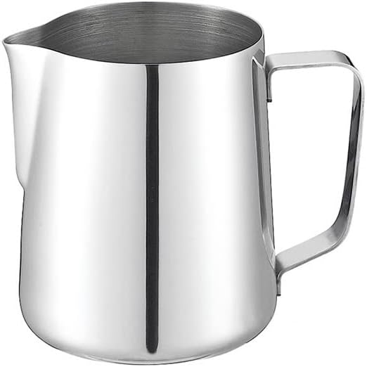 Coffee Press Stainless Steel Milk Jug Espresso Cups Art Cup Tool Barista Craft Coffee Moka Cappuccino Latte Milk Frothing Jug Pitcher Pots(600ML)