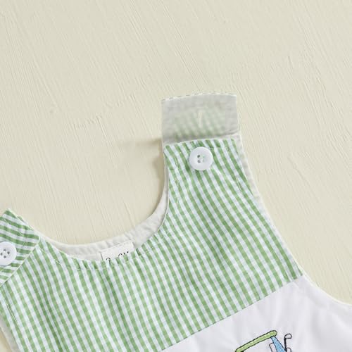 Infant Baby Boy Girl Golf Overalls Outfit Sleeveless Plaid Romper Straps Jumpsuit One Piece Playsuit Casual Clothes4