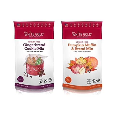 Extra White Gold Gluten Free Gingerbread Cookie Mix and Gluten Free Pumpkin Muffin Mix Cover
