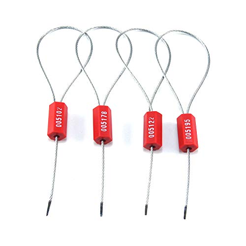 Leadseals SL-06HI R) 500 Red Security Cable Seals Metal Truck Trailer Seals Tamper Proof Security Tag Seal Disposable Self-Locking Shipping Security Tags Numbered(Pack Of 500 Pcs) thumb #5