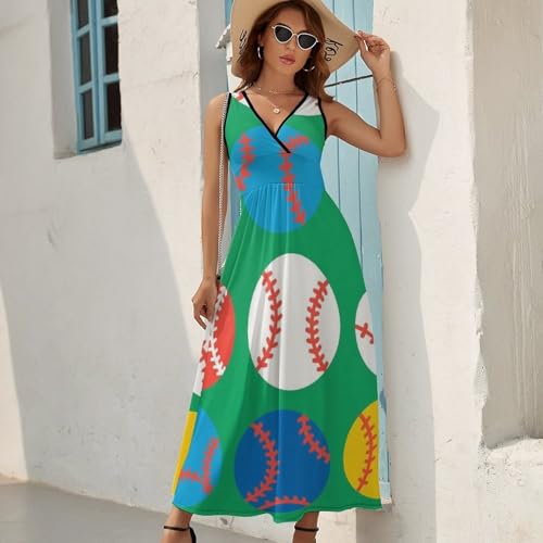 Women's V-Neck Sleeveless Flared Midi Dress for Vacation Party Wedding2