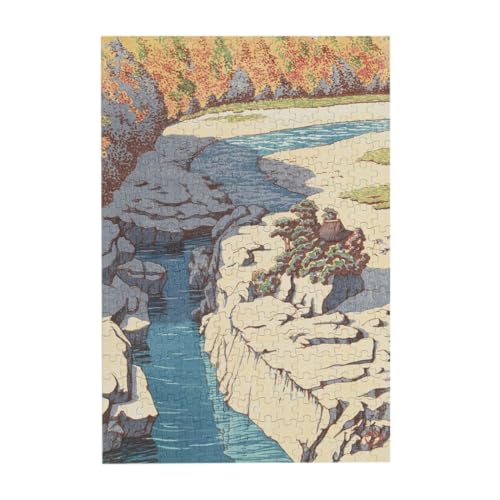 川瀬巴水 木曾の寝覚 パズル 300ピース 木製 ジグソーパズル リラックス 気分転換 壁飾り 絵画 お誕生日プレゼント ギフト 初心者向け 38*26cm