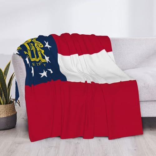 Plaid couverture flanelle drapeau Géorgie jeté de canapé et sofa doux