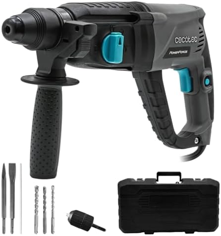 Cecotec Martillo Percutor SDS PowerForce 4000 Atomic. 800W, Energía de Impacto 3J, Función 3in1, Adaptador para Brocas Convencionales, Incluye Brocas y Cinceles, Cable de 3m, Maletín de Transporte