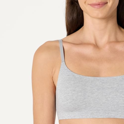 Image of Amazon Essentials Women's Cotton Jersey Scoop Bralette, Pack of 2