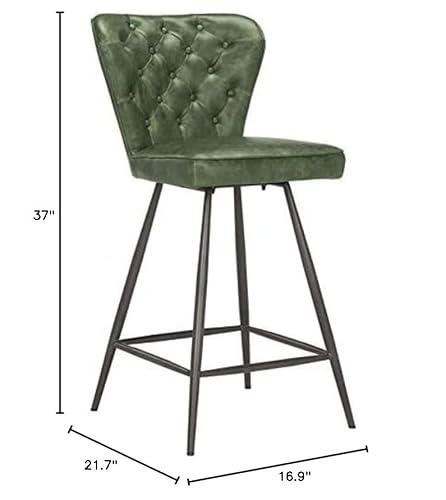 Safavieh Home Collection Ashby Mid-Century Modern Green Tufted Swivel 26-Inch Counter Stool (Set Of 2) #TOP1
