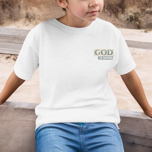 Image of KEEVICI Boys God is Good Shirt Christian Faith Shirts for Kids Jesus Beach Palm Tree Hawaiian Tshirt Graphic Tees Cotton Tops