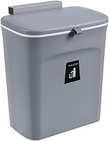 Vista 1 de Contenedor de compost de cocina de 9 L/2.4 galones, cubo de basura pequeño colgante con tapa