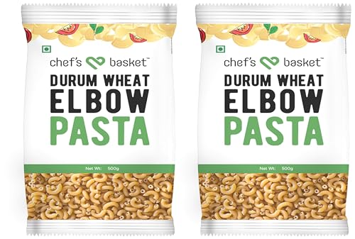 Image of Chef's Basket - Durum Wheat Elbow Pasta | Vegetarian | Made With Durum Wheat Semolina | 500 gm (Pack of 2)