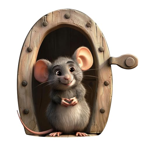 Pegatizas de ratones de animales, pegatinas de agujero de ratones | Atlegados de pared de dibujos animados de ratones | Fuerte adhesión, calcomanías de cáscara y, accesorios para la sala de guardería