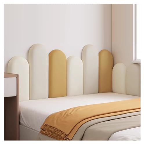 Cabecero anticolisión de pared con paneles autoadhesivos aislantes y tela acolchada 3D modular 2