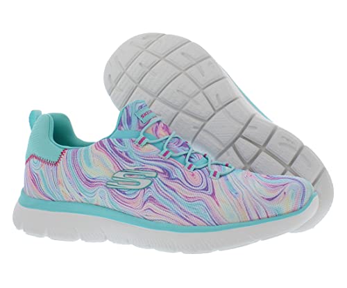 Skechers Skechers Summits Brilliant Dreamer Wide Womens Shoes Size 9, Color: Light Blue/Multi