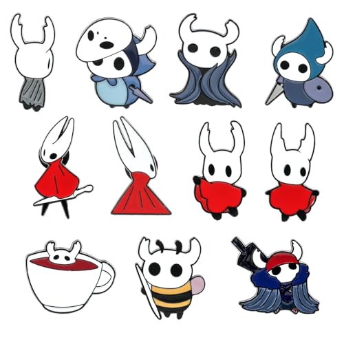 Image of FEIMENG JEWELRY Hollow Knight Enamel Pins Set - 11Pcs Classic Game Creative Badges Cute Brooch Pins for Fans, Backpack Bag Hat Accessories Gifts