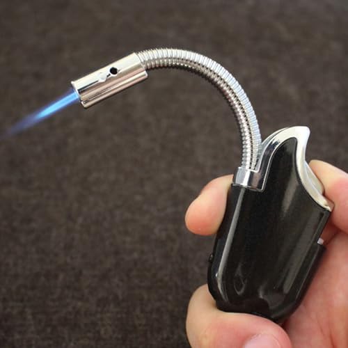 Encendedor de antorcha recargable con llama ajustable de 360 grados y antiviento 3