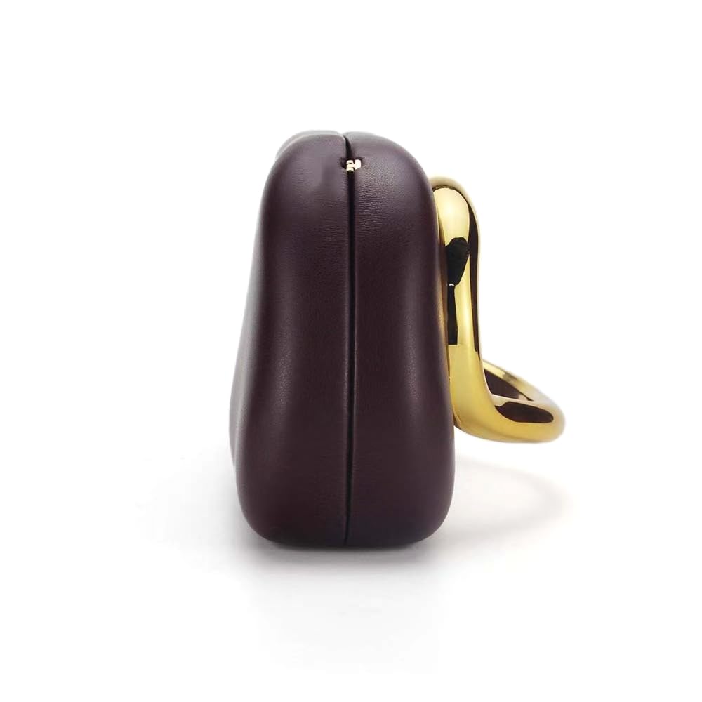Clutch Damen mit Goldgriff | Elegante Abendtasche mit Abnehmbarer Kette | Kleine Damenhandtasche für Hochzeit, Braut, Party, Ball & Feier