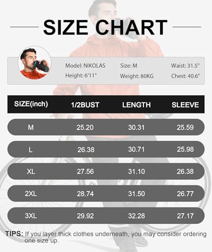 GEEK LIGHTING Men\'s Waterproof Hooded Rain Jacket, Lightweight Raincoat for Outdoor Camping Hiking Running Travel - Thumbnail 6