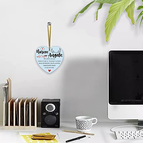 Rewidparty Nurse Appreciation Gifts Nurse Are Angels Ceramic Ornament Nurse's Day Gift Keepsake Nurse Practitioner Cna Rn Gifts For Nurses 3" Heart Ceramic Ornament With Gold Ribbon & Gift Box #TOP5