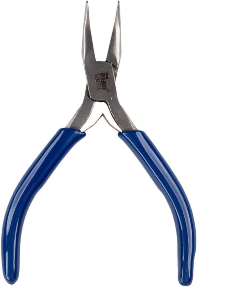 Craft County Bent Chain Nose Pliers – For Bending Wire, Closing Bead Tips, Manipulating Jump Rings, and Forming Loops