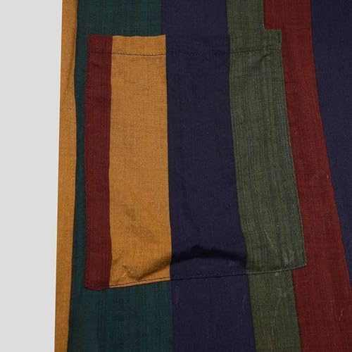 Lu's Chic Men's Kaftan Robe 3/4 Sleeve Long Gown Cotton House Coat Buttons Night Shirt Vintage Thobe Full Length with Pockets2