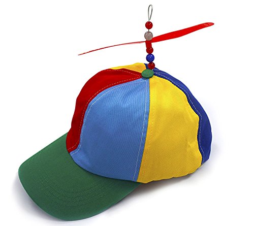 Kuzhi Multi-Color Propeller Hat - Baseball Style (Adult, Green Brim)
